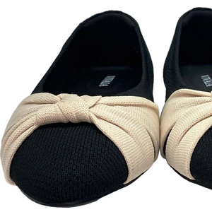 Vivaia Women’s Bibi Knot Black Almond Toe Textile Slip-On Casual Flats – Size 7